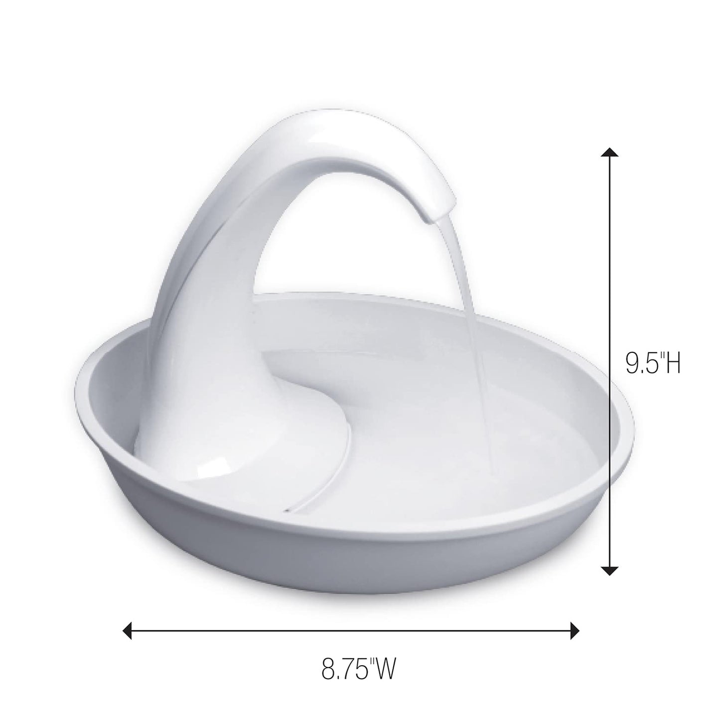 Swan Pet Drinking Fountain for Cats and Dogs - 80Oz Capacity, Great for Multiple Pets – Great for Pets Who Love the Faucet - Bubbler and Bowl Dispenser Design Keeps Water Moving