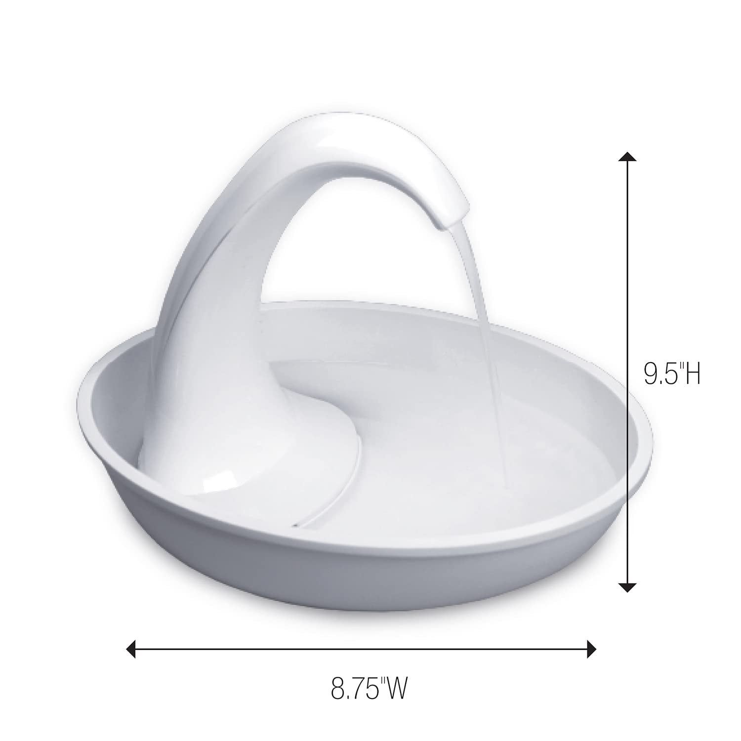 Swan Pet Drinking Fountain for Cats and Dogs - 80Oz Capacity, Great for Multiple Pets – Great for Pets Who Love the Faucet - Bubbler and Bowl Dispenser Design Keeps Water Moving