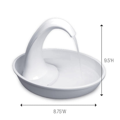 Swan Pet Drinking Fountain for Cats and Dogs - 80Oz Capacity, Great for Multiple Pets – Great for Pets Who Love the Faucet - Bubbler and Bowl Dispenser Design Keeps Water Moving