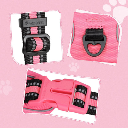 No-Pull Dog Harness and Leash Set (2 Pcs/Set), Leash Included, Reflective Adjustable Harness with Chest Strap and Handle, Escape-Proof Soft-Padded Pet Vest for Small to Large Dogs #GLOBAL PICKS