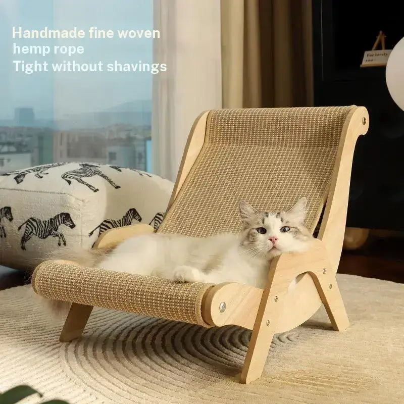 Multi-Functional Cat Scratching Board Rocker Bed, Natural Sisal Scratcher, Natural Jute Material for Scratching and Relaxing, Indoor/Outdoor Pet Furniture Durable Cat Scratching Post, Pet Toy & Bed, Self-Cleaning Kitty Lounge Chair, Ideal Gift for Cats