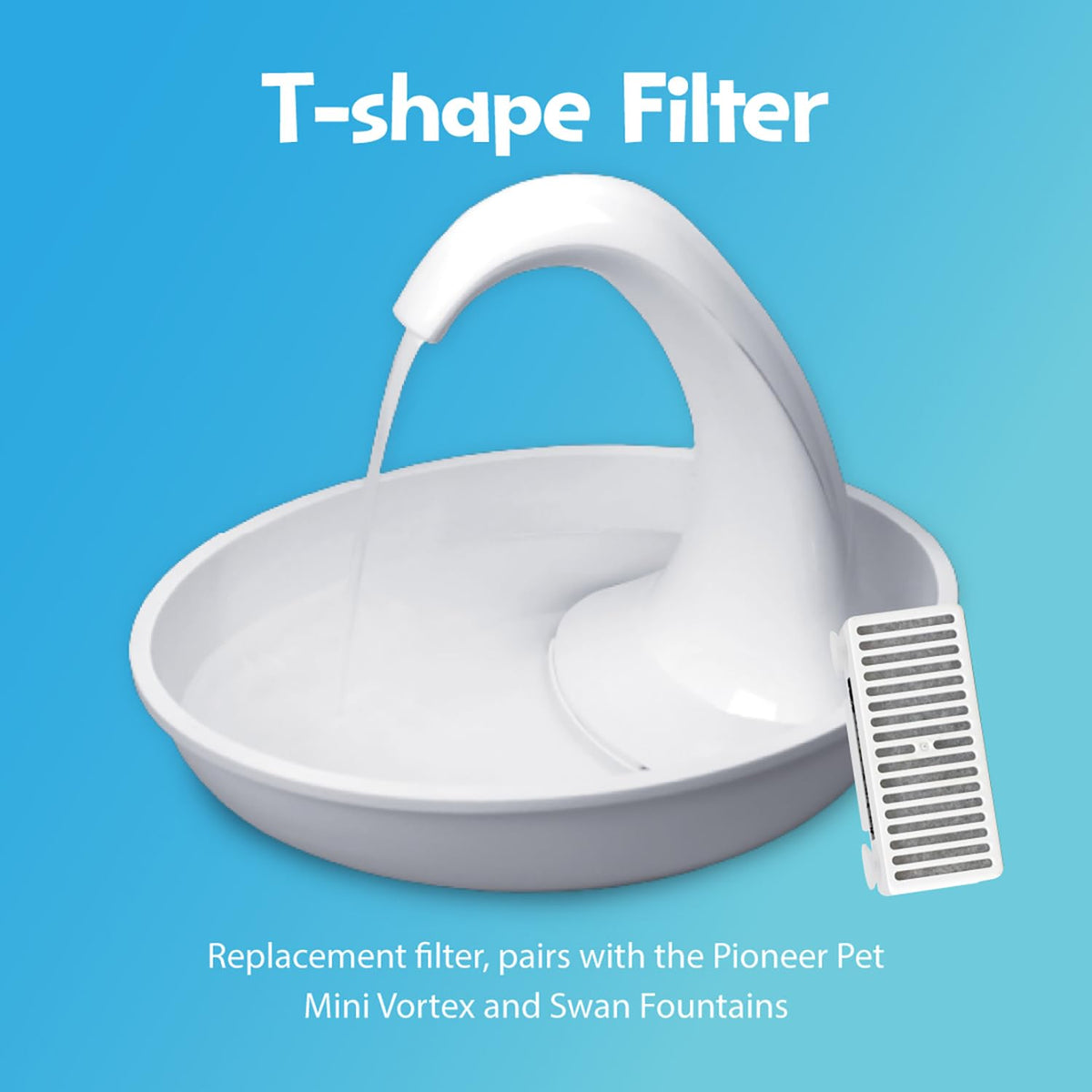 Swan Pet Drinking Fountain for Cats and Dogs - 80Oz Capacity, Great for Multiple Pets – Great for Pets Who Love the Faucet - Bubbler and Bowl Dispenser Design Keeps Water Moving