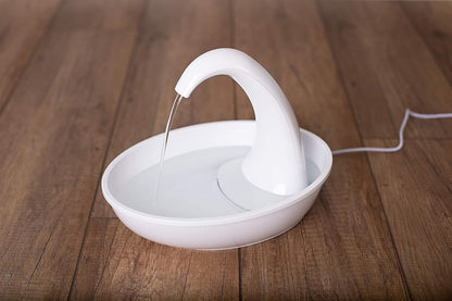 Swan Pet Drinking Fountain for Cats and Dogs - 80Oz Capacity, Great for Multiple Pets – Great for Pets Who Love the Faucet - Bubbler and Bowl Dispenser Design Keeps Water Moving