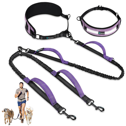 Padded Hands Free Dog Leash Belt - Dual Dog