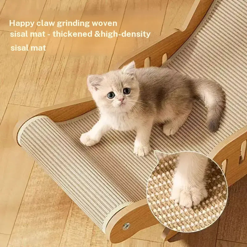 Multi-Functional Cat Scratching Board Rocker Bed, Natural Sisal Scratcher, Natural Jute Material for Scratching and Relaxing, Indoor/Outdoor Pet Furniture Durable Cat Scratching Post, Pet Toy & Bed, Self-Cleaning Kitty Lounge Chair, Ideal Gift for Cats