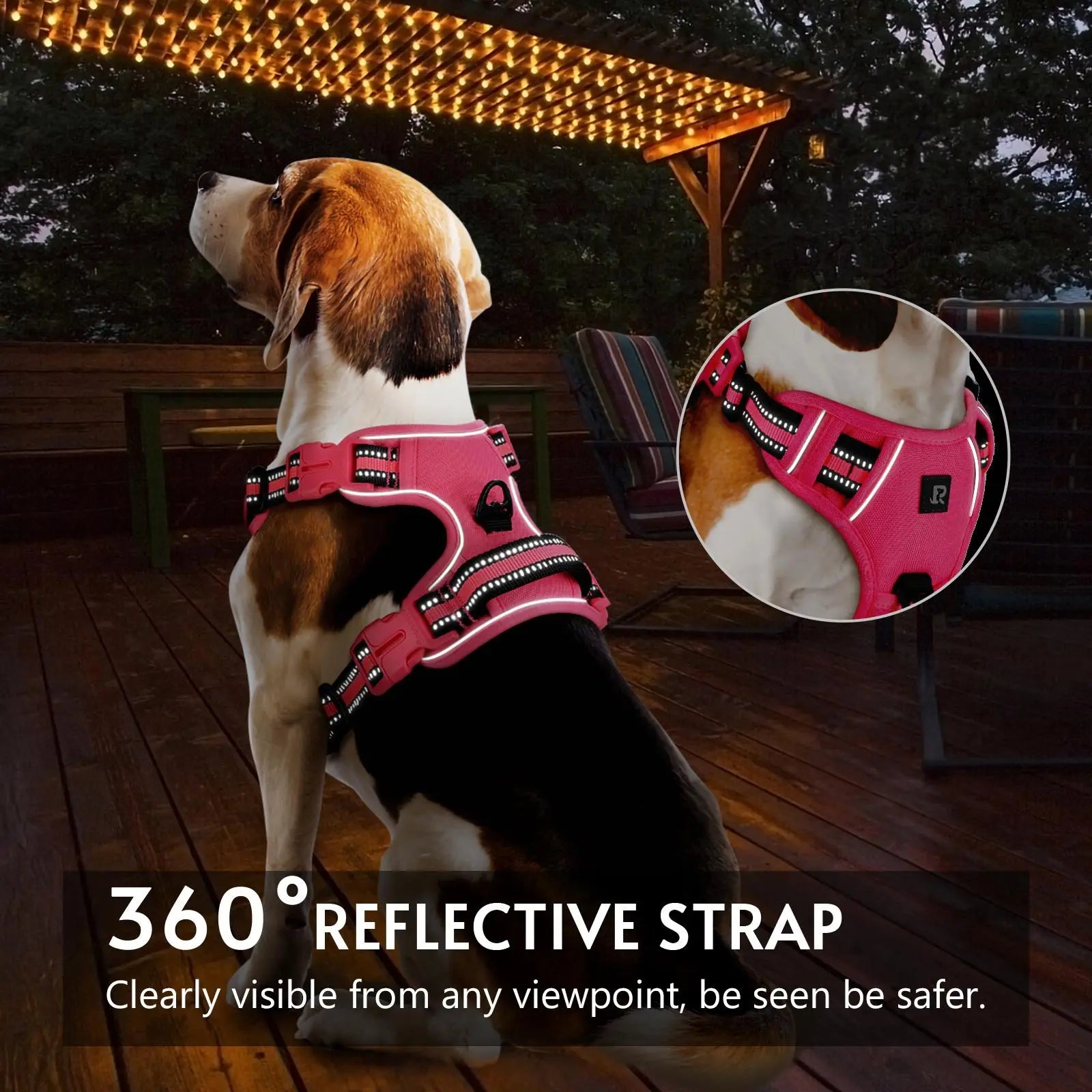 No-Pull Dog Harness and Leash Set (2 Pcs/Set), Leash Included, Reflective Adjustable Harness with Chest Strap and Handle, Escape-Proof Soft-Padded Pet Vest for Small to Large Dogs #GLOBAL PICKS