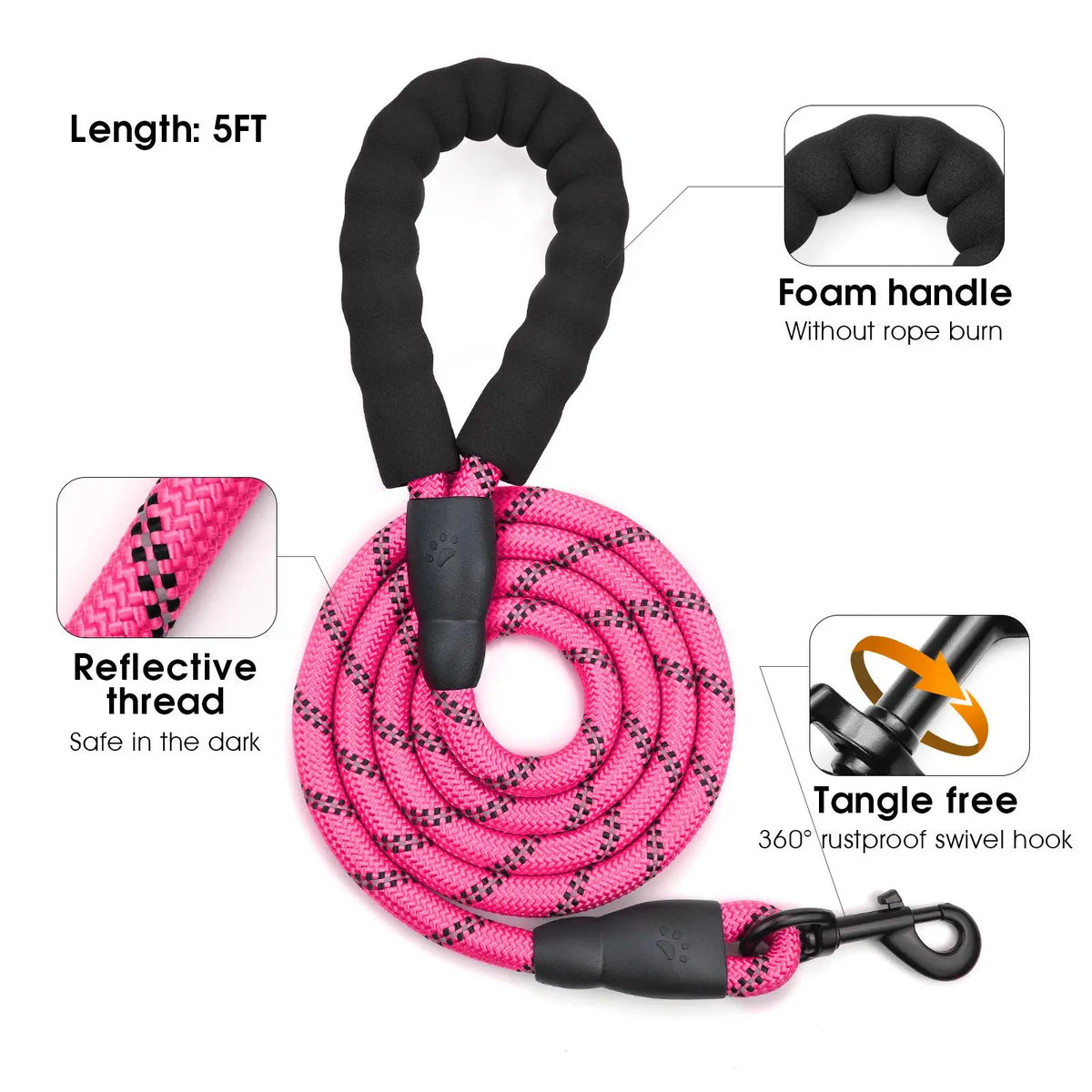 No-Pull Dog Harness and Leash Set (2 Pcs/Set), Leash Included, Reflective Adjustable Harness with Chest Strap and Handle, Escape-Proof Soft-Padded Pet Vest for Small to Large Dogs #GLOBAL PICKS