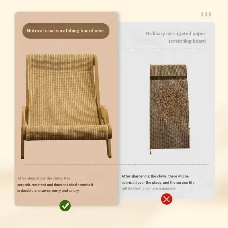 Multi-Functional Cat Scratching Board Rocker Bed, Natural Sisal Scratcher, Natural Jute Material for Scratching and Relaxing, Indoor/Outdoor Pet Furniture Durable Cat Scratching Post, Pet Toy & Bed, Self-Cleaning Kitty Lounge Chair, Ideal Gift for Cats