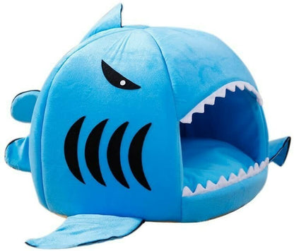 Shark Mouth Sleeping Bed for Small Cat or Dog Cave Bed with Removable Cushion